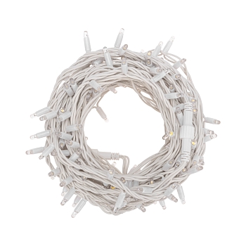 Гирлянда светодиодная Нить 20м 200 LED ТЕПЛЫЙ БЕЛЫЙ белый каучук IP67 постоянное свечение 230В соединяется нужен блок 315-001 NEON-NIGHT