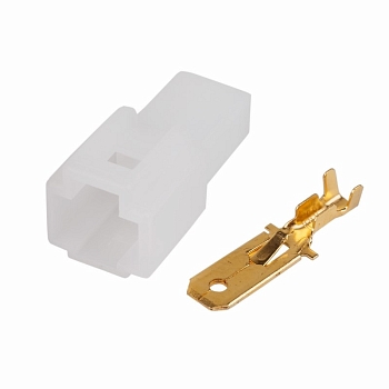 Клемма плоская штекер 6.3 мм 1-1.5 мм² (РП-п 1.5-(6.3)) + колодка REXANT