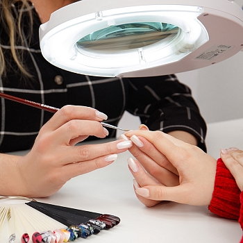 Лупа на струбцине круглая 3D с подсветкой и крышкой, ø127мм, белая (6025,ВО) REXANT