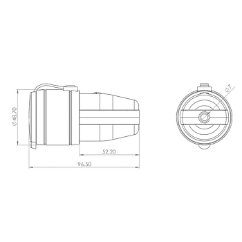 Розетка влагозащищенная переносная с крышкой 1 гнездо, с/з, 16А, IP54, каучук, оранжевая REXANT