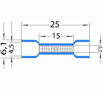 Соединительная гильза изолированная L-26 мм 1.5-2.5 мм² (ГСИ 2.5/ГСИ 1,5-2,5) синяя REXANT