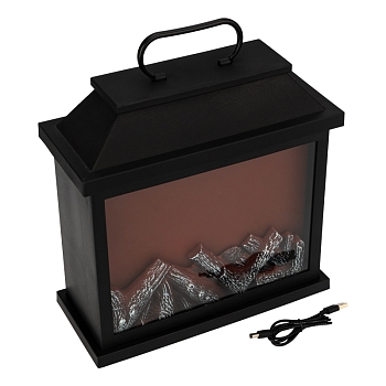 Светодиодный камин Авангард с эффектом живого огня 30х13х30 см, батарейки 3хС (не в комплекте) или от USB (в комплекте)