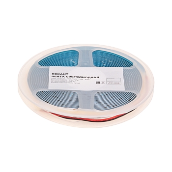 Лента светодиодная 24В, COB 10Вт/м, 384 LED/м, 4000K, 8мм, 5м, IP20 REXANT