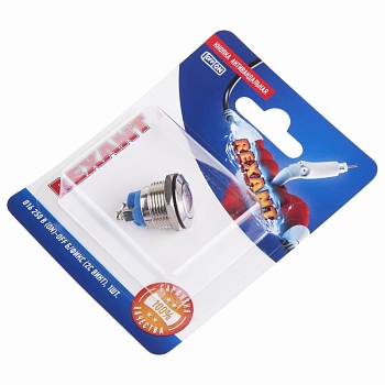 Кнопка антивандальная Ø16 Б/Фикс (2c винт) OFF-(ON) сфера (A16-A2) REXANT (в упак. 1шт.)