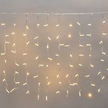 Гирлянда светодиодная Занавес 2х0,8м 160 LED ТЕПЛЫЙ БЕЛЫЙ прозрачный ПВХ IP65 постоянное свечение 230В нужен блок 303-500-1 NEON-NIGHT