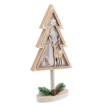 Деревянная фигурка с подсветкой Елка на подставке 14,5х5х30 см