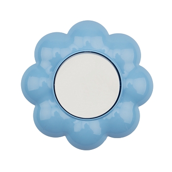 Выключатель одноклавишный HAPPY Цветок с/у, белый/голубой KRANZ