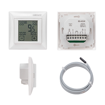 Терморегулятор цифровой RX-421H сенсорный, программируемый, совместим с Legrand серии Valena, белый REXANT