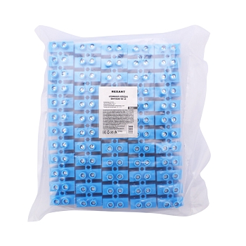 Клеммная винтовая колодка KВ-40 25-40, ток 100 A, полипропилен синий REXANT (10 шт./уп.)