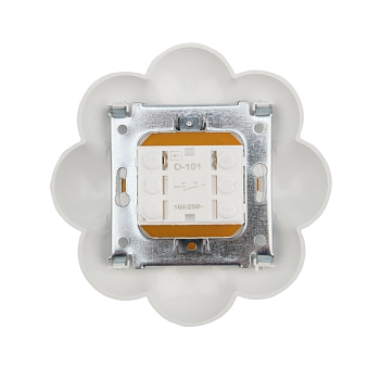 Выключатель одноклавишный HAPPY Ромашка с/у, желтый/белый KRANZ