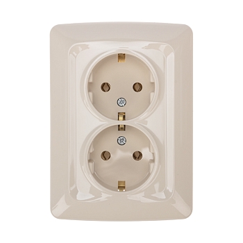 DEA Розетка 2-ая с/з с/у 16А Беж KRANZ