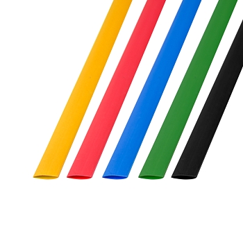 Набор термоусаживаемых трубок ТУТ нг 10,0/5,0мм, пять цветов, упаковка 50 шт. по 1м REXANT