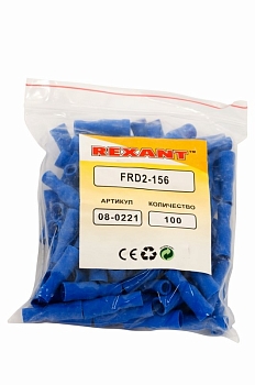 Разъем штекерный изолированный гнездо 4 мм 1.5-2.5 мм² (РШи-м 2.5-4/РШИм 2-5-4 ) синий REXANT