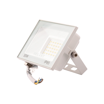 Прожектор светодиодный СДО 30Вт 2400Лм 3000K теплый свет, белый корпус REXANT