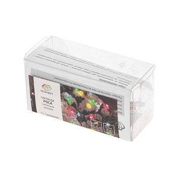 Гирлянда светодиодная Роса с крупными каплями 2м, 20LED, МУЛЬТИКОЛОР, IP20, тонкий батарейный блок, 2хCR2032 в комплекте NEON-NIGHT