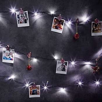 Гирлянда Твинкл Лайт 6 м, темно-зеленый ПВХ, 40 LED, цвет белый