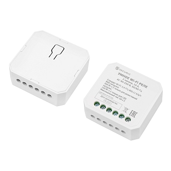 Умное встраиваемое Wi-Fi реле двухканальное (для выключателей без подсветки) SECURIC