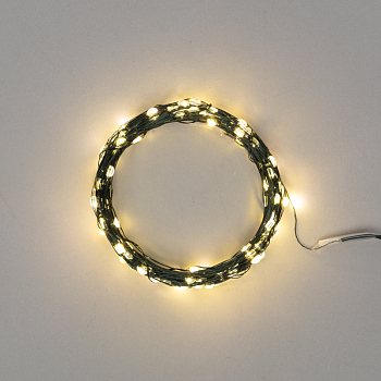 Гирлянда светодиодная Роса с контроллером 20м, 200LED, ТЕПЛЫЙ БЕЛЫЙ, IP20, 230В, зеленый провод NEON-NIGHT