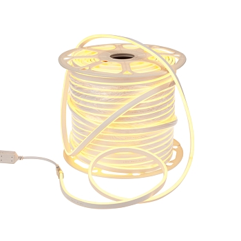 Гибкий неон 8х16мм двухсторонний 120 LED/м ЖЕЛТЫЙ 230В бухта 100м (с комплектом подключения) NEON-NIGHT