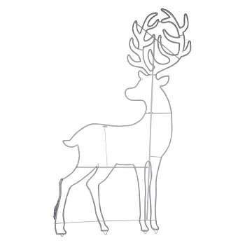 Фигура световая Сказочный олень из гибкого неона, 180х110 см, 2400 LED, цвет свечения белый NEON-NIGHT