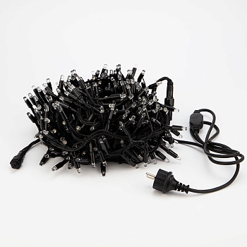 Гирлянда светодиодная Кластер 10м 400 LED БЕЛЫЙ черный каучук IP67 постоянное свечение 230В нужен блок 315-000 NEON-NIGHT