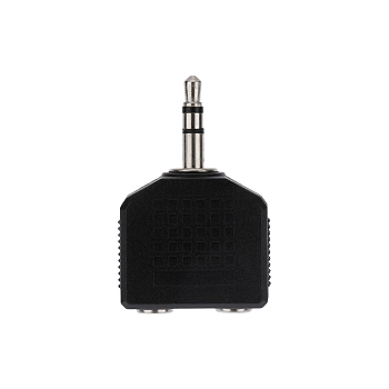 Переходник 3,5мм стерео штекер - 2 гнезда 3,5мм стерео, пластик REXANT