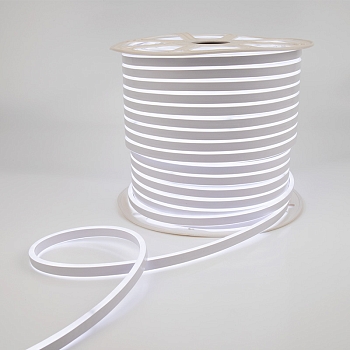 Гибкий неон 8х16мм двухсторонний 120 LED/м БЕЛЫЙ 230В бухта 50м (с комплектом подключения) NEON-NIGHT