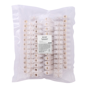 Клеммная винтовая колодка KВ-35 10-35, ток 80 A, полиэтилен белый REXANT (10 шт./уп.)