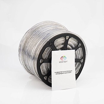 Дюралайт LED двухжильный 230В 13мм 24 LED/м ТЕПЛЫЙ БЕЛЫЙ постоянное свечение модуль 2м бухта 100м NEON-NIGHT