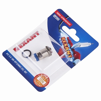 Кнопка антивандальная Ø12 12В(LED) Б/Фикс (4с) OFF-(ON) красная (A-12-C2) REXANT (в упак. 1шт.)