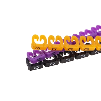 Маркер кабельный (клипса), ø4-6 мм, цифры 0-9, 10 цветов, блистер (MR-55) REXANT