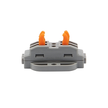 Клемма СМК 222-422P проходная 2 полюса, с монтажной площадкой (0,08-4 мм²), серая (блистер 5 шт./уп.) REXANT