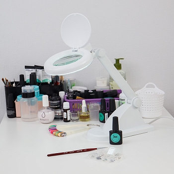 Лупа настольная 3D+12D с подсветкой, ø90мм, белая REXANT