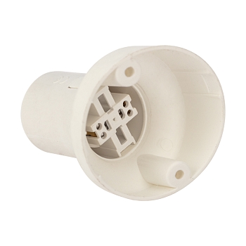 Патрон пластиковый настенный Е27 наклонный, белый, c этикеткой REXANT