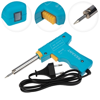 Паяльник-пистолет двухрежимный, серия МАСТЕР, 30/70Вт, 230В, блистер REXANT