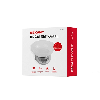 Весы настольные электронные, кухонные с чашей до 5 кг  REXANT