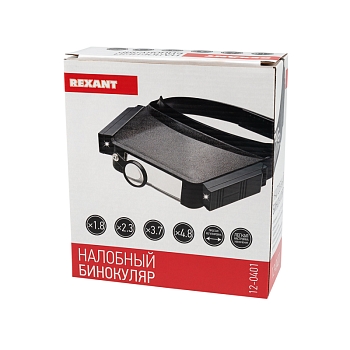 Бинокуляр монтажный, увеличение 1,8x/2,3x/3,7x/4,8x, с подсветкой 2LED REXANT