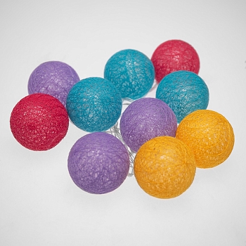 Тайские фонарики Фейерверк 1,5 м, прозрачный ПВХ, 10 LED, теплый белый, питание 2 х АА (батарейки не в комплекте)