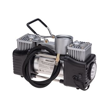 Компрессор автомобильный усиленный двухпоршневой с цифровым манометром и функцией автостоп (60л/мин, 10 АТМ) REXANT