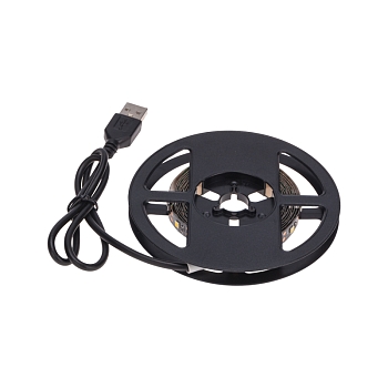 Лента светодиодная 5В, SMD2835, 4,8Вт/м, 60 LED/м, 2700K, 8мм, 2м, с USB коннектором, черная, IP20 LAMPER