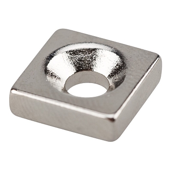 Неодимовый магнитный прямоугольник 10х10х3мм, с зенковкой 6х3,5мм (3 шт/уп) REXANT