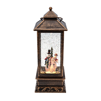 Декоративный фонарь с эффектом снегопада и подсветкой Новый год