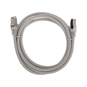 Патч-корд S/FTP, CAT 6A (10G), RJ45-RJ45, 28AWG, LSZH, серый, 2м REXANT