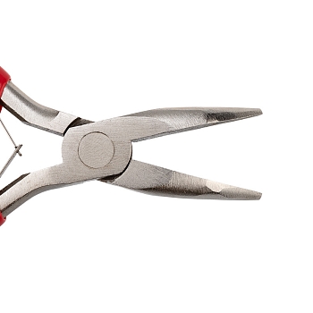 Тонкогубцы изогнутые мини 120мм никелированные, авторазжим, обливные рукоятки REXANT