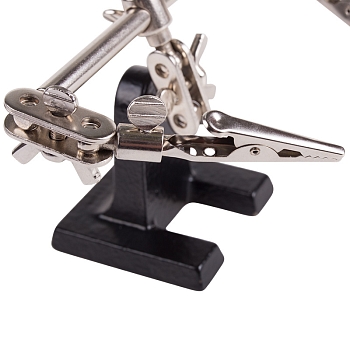 Держатель Третья рука, 2 зажима, лупа 60мм (3х), основание чугун REXANT