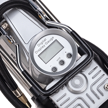 Компрессор автомобильный усиленный двухпоршневой с цифровым манометром и функцией автостоп (60л/мин, 10 АТМ) REXANT