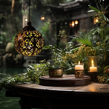 Светильник подвесной Галата, 3000К, встроенный аккумулятор, солнечная панель, коллекция Стамбул REXANT