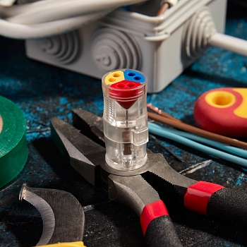 Экспресс-клемма СМК 2273-2x3R проходная разъемная 3 полюса 3х2-проводная 0,5-2,5мм² (50 шт/уп) REXANT