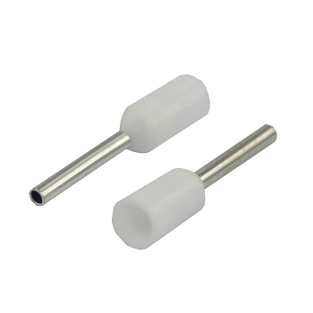 Наконечник штыревой втулочный изолированный F-8 мм 0.5 мм² (НШВи 0.5-8) белый REXANT