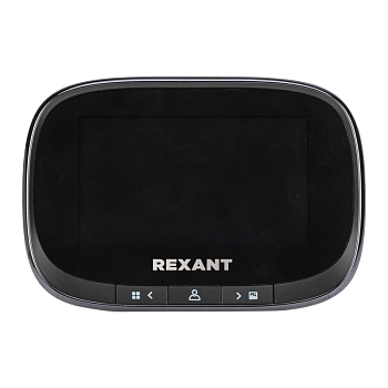 Видеоглазок дверной REXANT (DV-115) с цветным LCD-дисплеем 4.3" с функцией записи фото/видео по движению, встроенный звонок, ночной режим работы